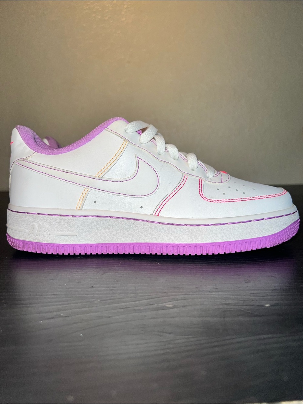 Nike Air Force 1 '07 Low GS 'Contrast Stitch - Fuchsia Glow' Size 5.5y